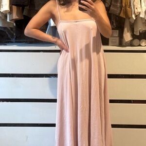 cotton-like soft pink maxi dress